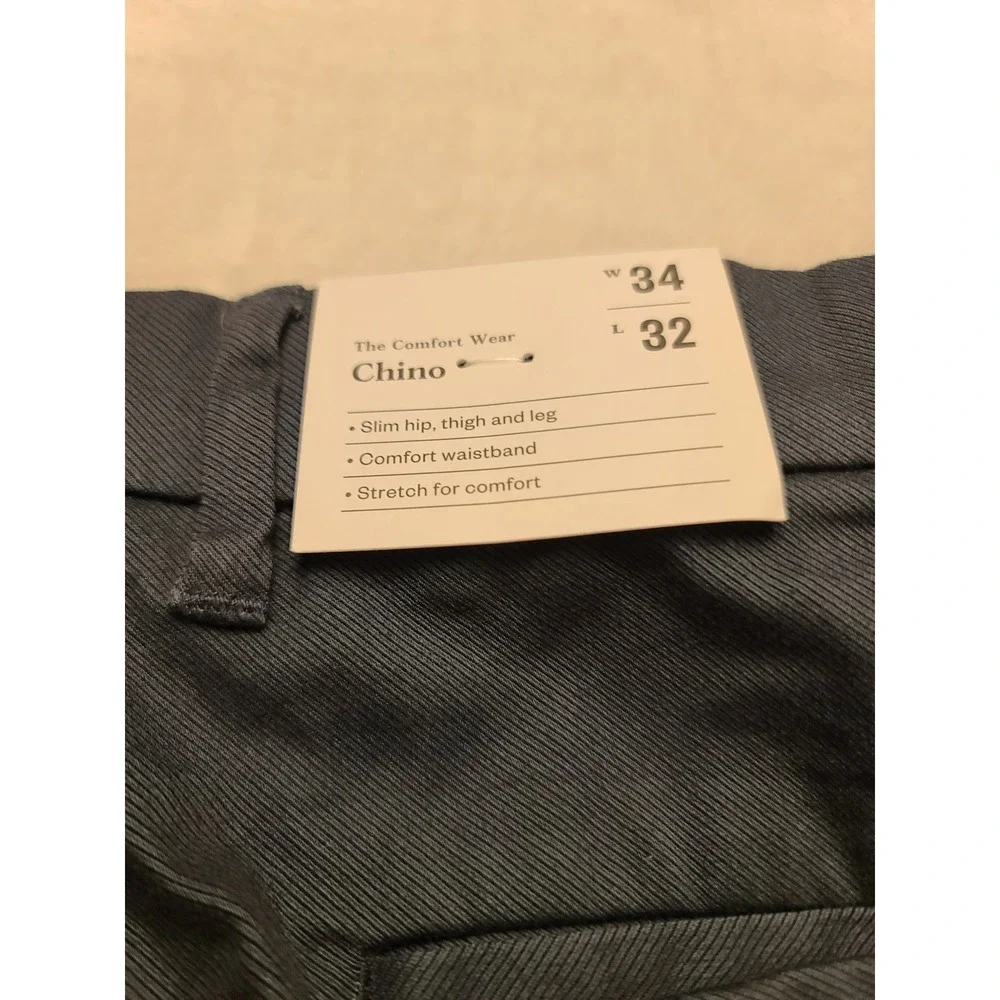 Goodfellow & Co Men's Slim Fit Comfort Wear Chino Pants Blue 34x32 New NWT